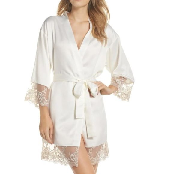 Flora Nikrooz - Rosa Charmeuse Robe Ivory M - Picture 1 of 6